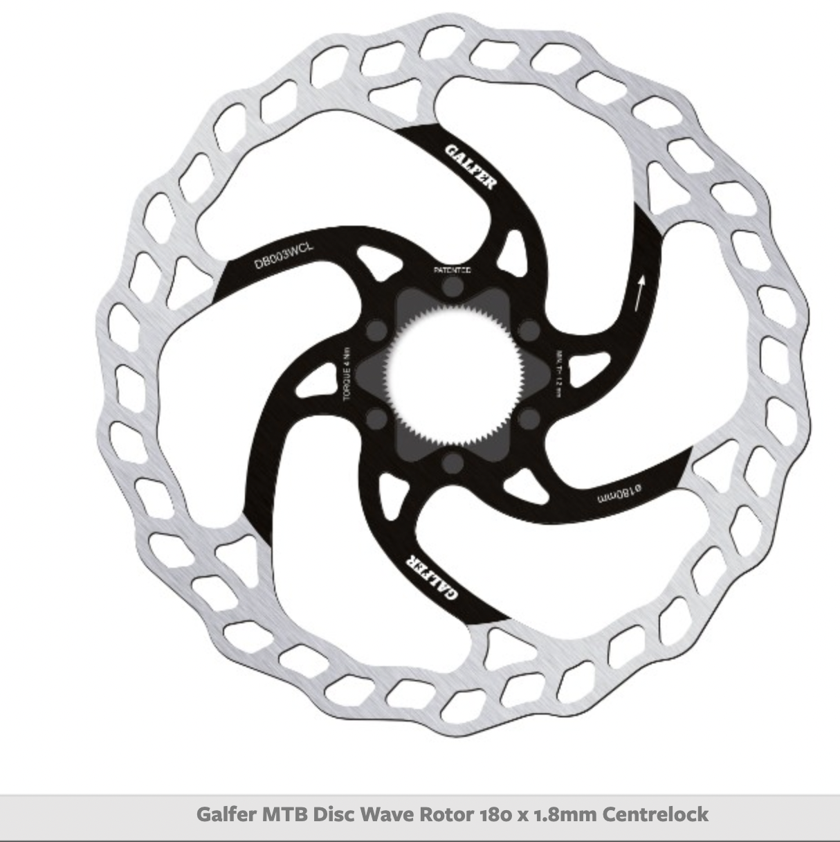 Galfer MTB Disc Wave Rotor 180 x 1.8mm Centrelock