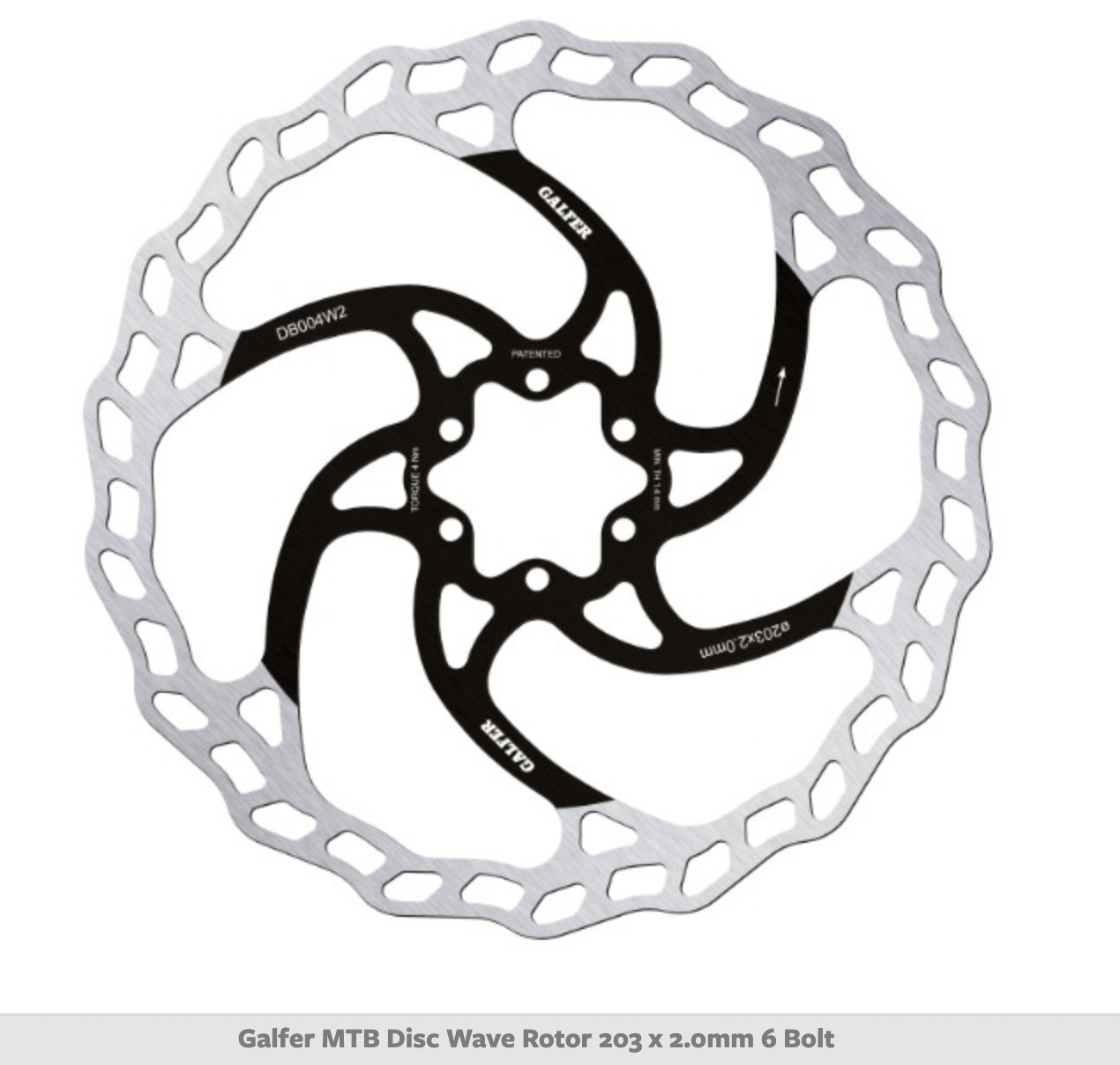 Galfer MTB Disc Wave Rotor 203 x 2.0mm 6 Bolt