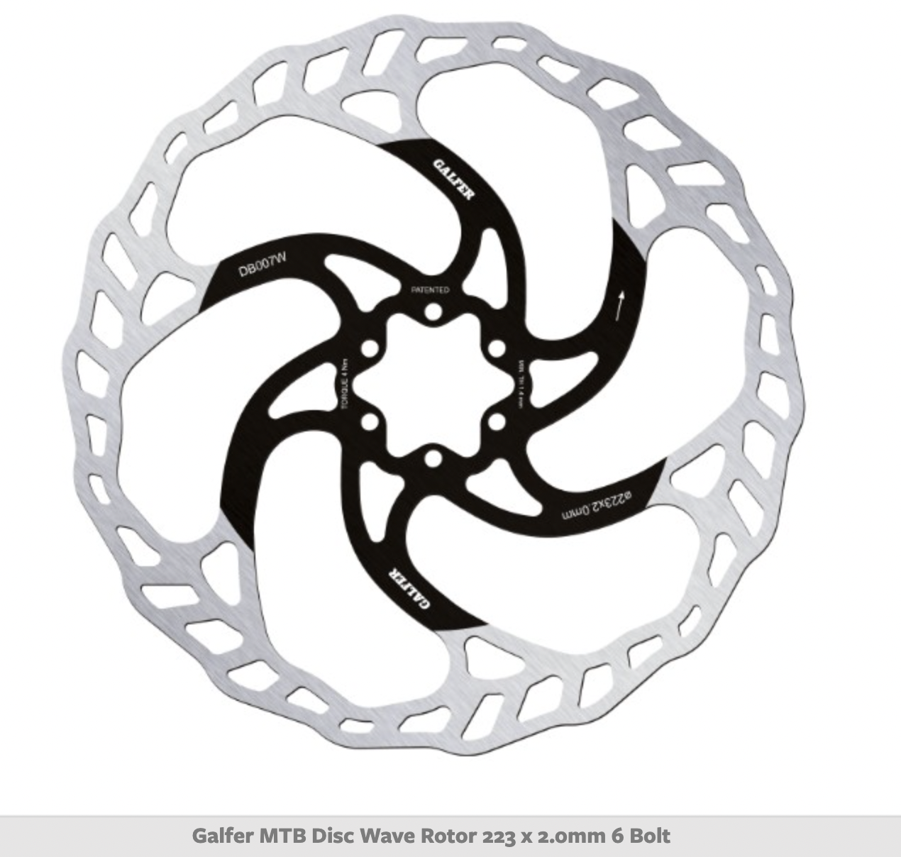 Galfer MTB Disc Wave Rotor 223 x 2.0mm 6 Bolt