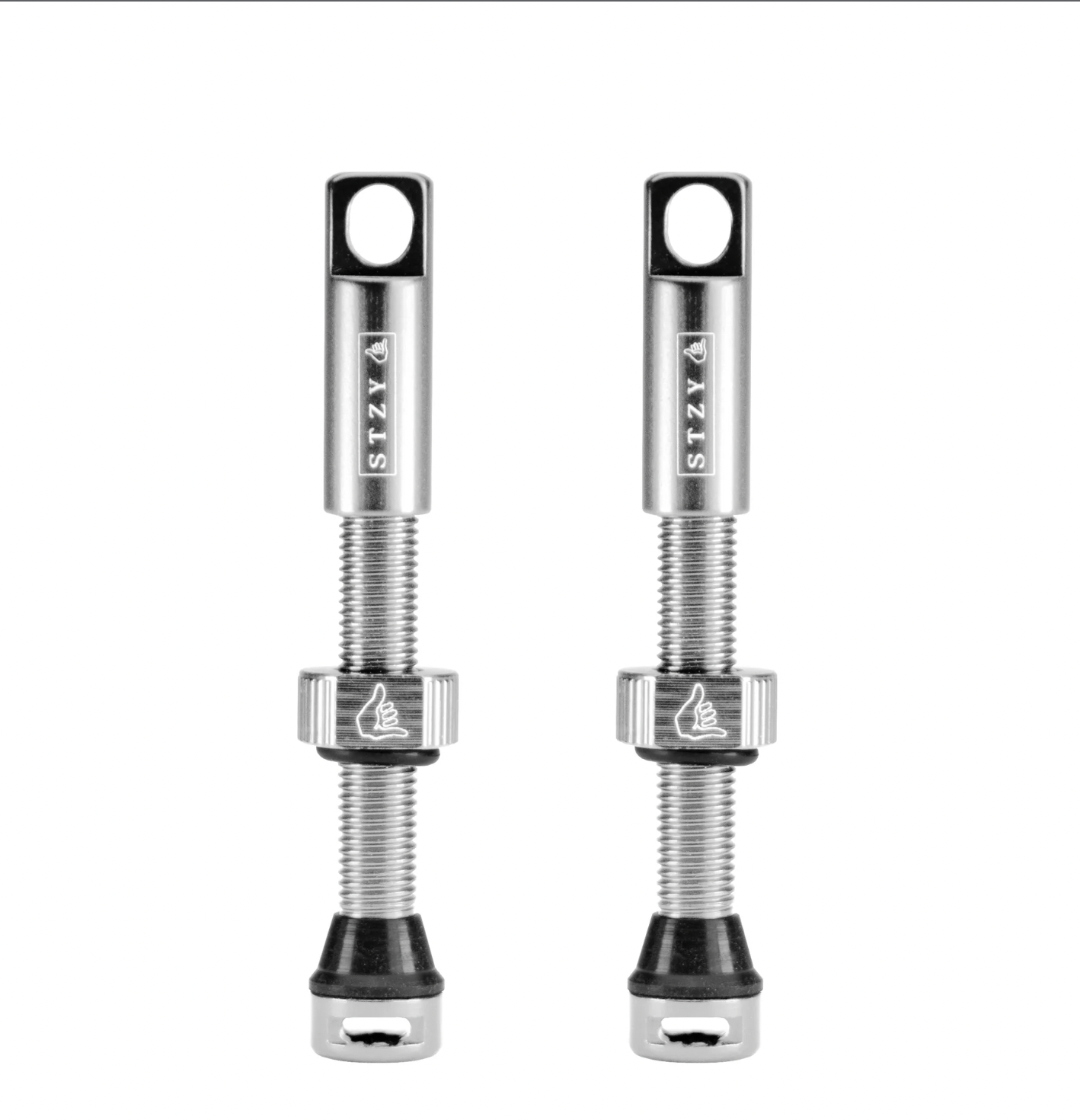 SILVER STZY Valves Tubeless Valve set with MK2 Top Cap with built in c –  STZY Products